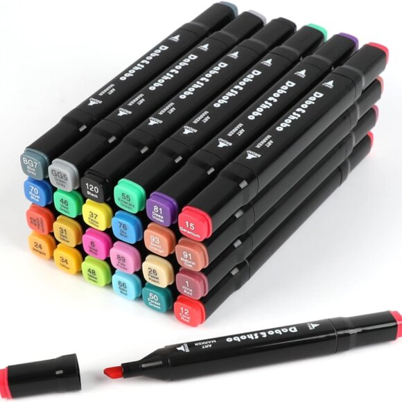 24 Colors Dual Tip Markers Drawing Markers Set Dual Tip Alcohol Markers - Picture 3 of 5